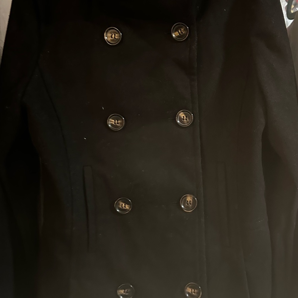 Thread & Supply Black Double-Breasted Pea Coat